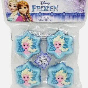 3 pks DISNEY FROZEN ELSA KEYCHAINS SQUISHY 4 PACK EACH PARTY FAVORS NEW